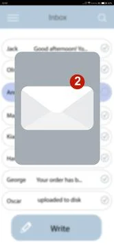 Interface of mailbox, illustration. User's account with new emails Ilustración de archivo
