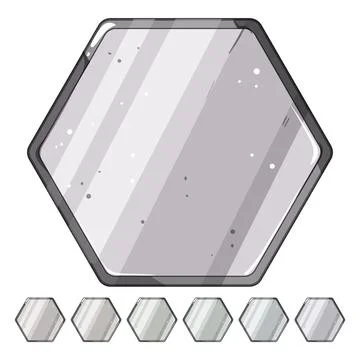 Interface metal game button cartoon vector graphic Illustrazione stock