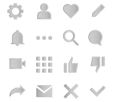 Interface metal icons for web and mobile app Stock Illustration