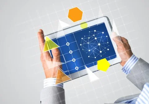 Interface of mobile application with charts and financial data 库存照片