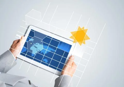 Interface of mobile application with charts and financial data 库存照片
