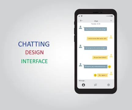 The interface of the mobile phone. Application with a dialog box for chatting Stock Illustration