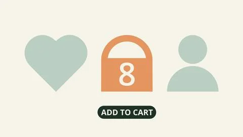 Interface of online shop. Add to bag concept. Illustrazione stock