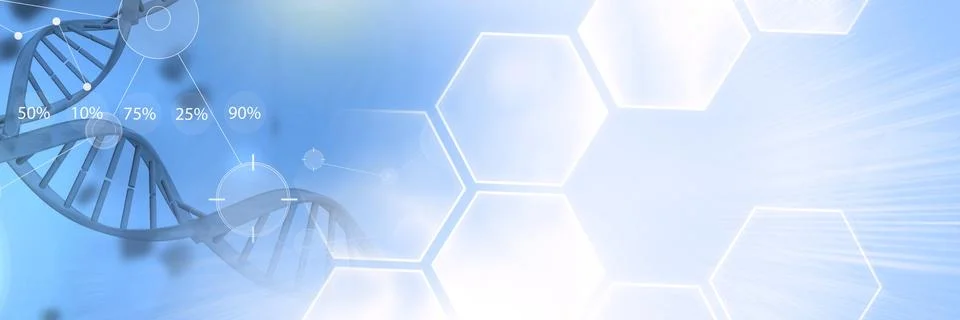 Interface overlay of connection statistics graphics with medical science Stock Illustration