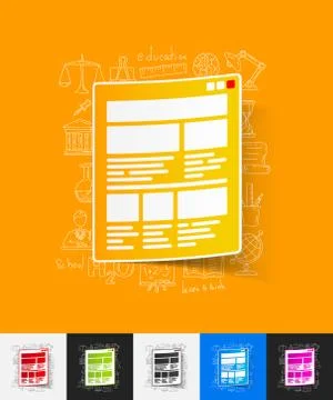 Interface paper sticker with hand drawn elements イラスト素材