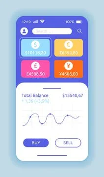 Interface phone. Application UI. template Banking app. Financial investment i Stock Illustration