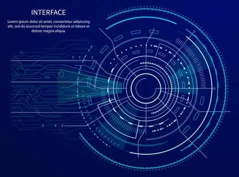 Interface Poster with Text Vector Illustration Stock Illustration