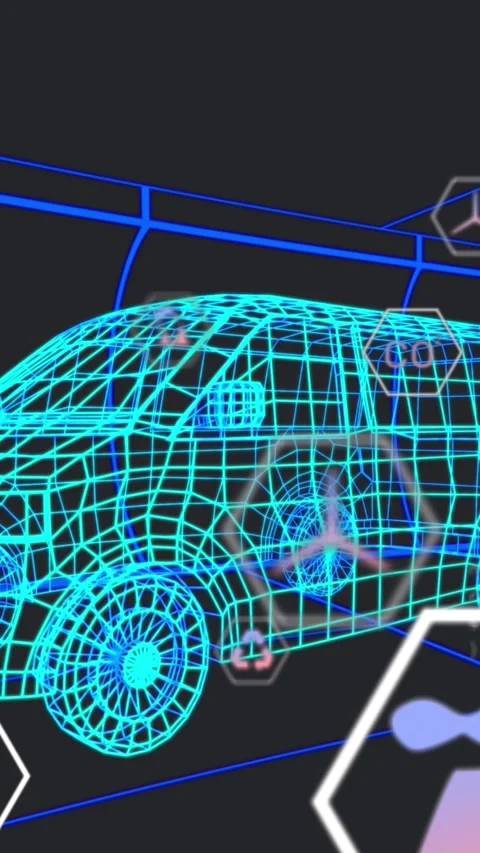 An interface with power and energy icons over data processing on a dark Stock Footage 321852769