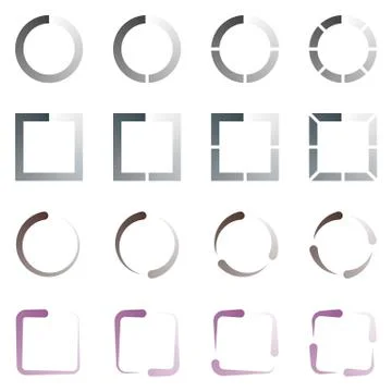 Interface preloaders design elements icons on white background Stock Illustration