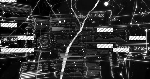 Interface receiving glitch streak while bars shifting and codes updating Stock-Footage 311901374