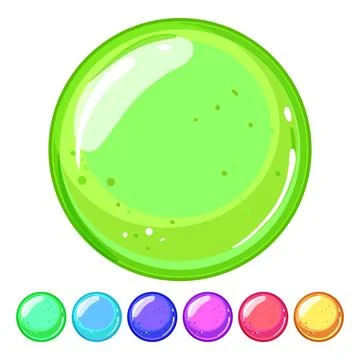 Interface round game button cartoon vector graphic Illustrazione stock
