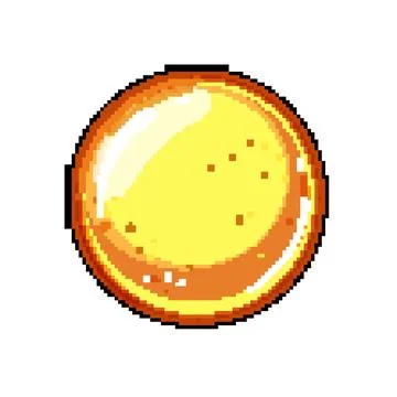 Interface round game button pixel art vector illustration Stock Illustration