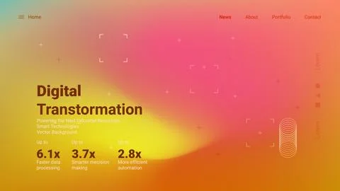 The interface showcases digital transformation concepts, emphasizing the be.. Illustrazione stock