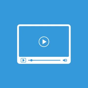 Interface of simple video player with icons Stock Illustration