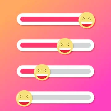 Interface slider bar with laughing yellow smile for social network Illustrazione stock