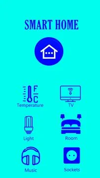 Interface of a smart house smartphone app, control panel, security system イラスト素材