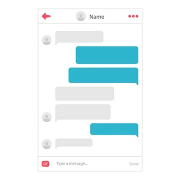 Interface social media. Short message service bubbles with place for text cha Illustrazione stock