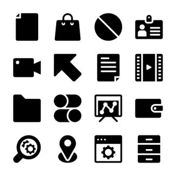 Interface Solid Icons Stock Illustration