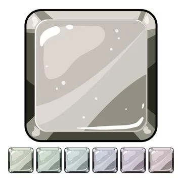 Interface square game button cartoon vector graphic イラスト素材
