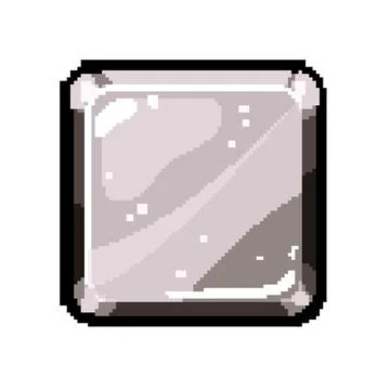 Interface square game button pixel art vector illustration Stock Illustration
