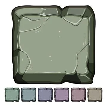 Interface stone button cartoon vector graphic Stock Illustration