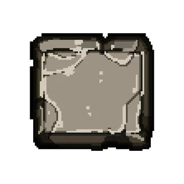Interface stone button pixel art vector illustration Illustration