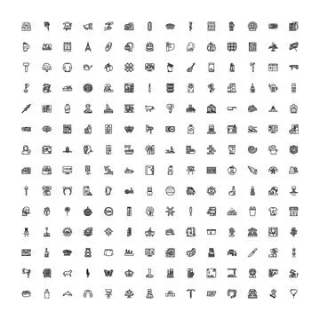 Interface symbols set for user experience design Stock Illustration
