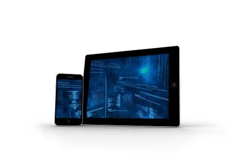 Interface on tablet and smartphone screens Stock Illustration