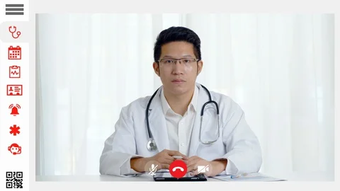 Interface of telemedicine application Stock Footage 129842452