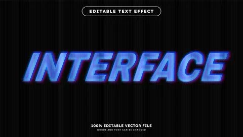 Interface Text Effect Simple modern and futuristic Easy to edit Vector with.. イラスト素材
