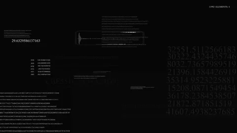 Interface with text, numbers on a black background. HUD Stock Footage 85045665