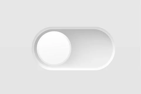 Interface toggle button. On Off switch. 3d vector element idolated on white.. Stock Illustration