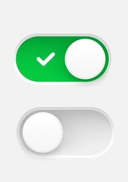 Interface toggle buttons set. On Off switch. 3d vector element idolated on .. 스톡 일러스트
