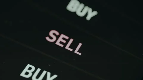 Interface for trading with BUY and SELL options visible Stock Footage 332936279