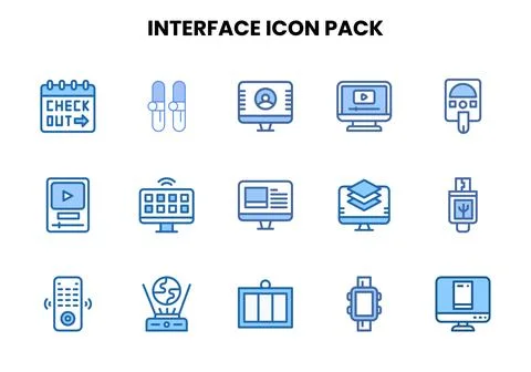 Interface Two Colour Design Icons Pack 스톡 일러스트