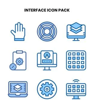 Interface Two Colour Scalable Icons Pack Stock Illustration