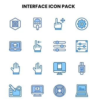 Interface Two Colour Scalable Icons Pack Stock Illustration