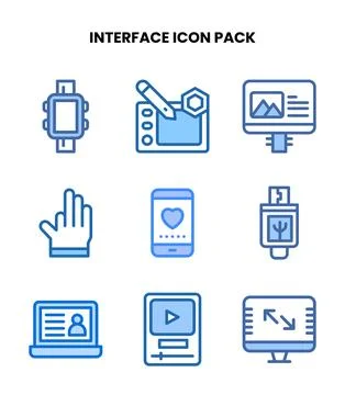 Interface Two Colour SVG Icons Pack 스톡 일러스트