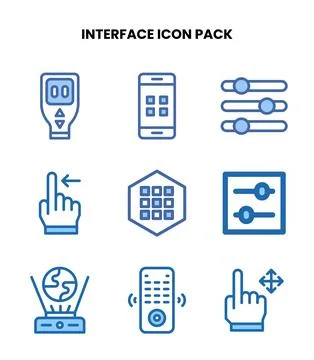 Interface Two Colour UI Icons Pack Stock Illustration