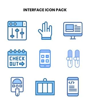 Interface Two Colour UI Icons Pack Stock Illustration