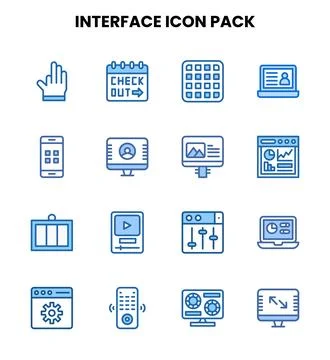Interface Two Colour UI Icons Pack Stock Illustration