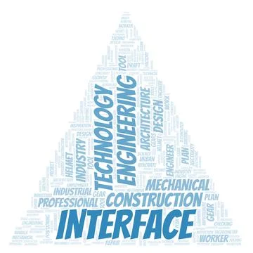 Interface typography word cloud create with the text only Stock Illustration