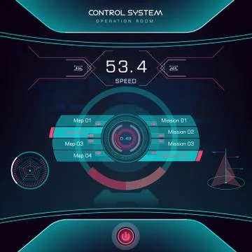 Interface UI design graphic illustration HUD Stock Illustration