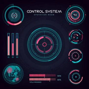 Interface UI design graphic illustration HUD Stock Illustration