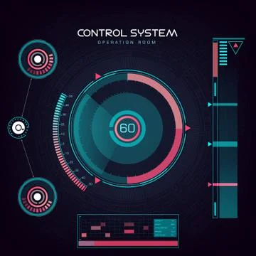 Interface UI design graphic illustration HUD Stock Illustration