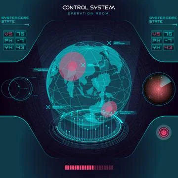 Interface UI design graphic illustration HUD Stock Illustration