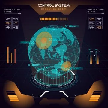 Interface UI design graphic illustration HUD Stock Illustration