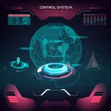 Interface UI design graphic illustration HUD Stock Illustration