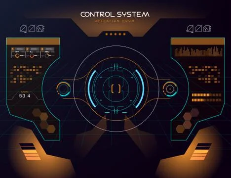 Interface UI design graphic illustration HUD Stock Illustration