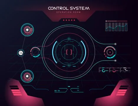 Interface UI design graphic illustration HUD Illustrazione stock